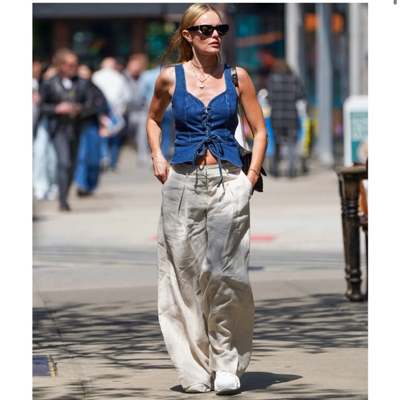 90s baggy‎ Silk/linen trousers - Picture 1 of 10